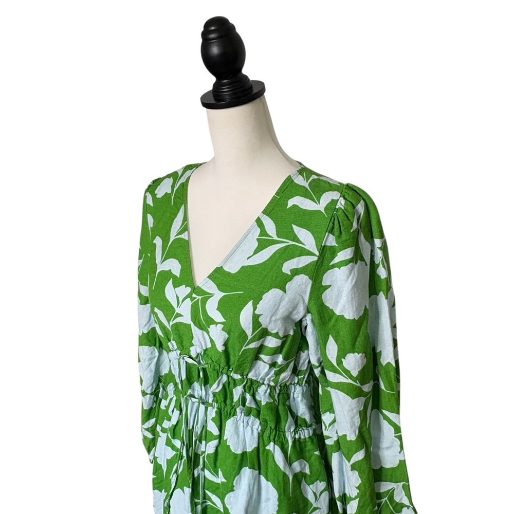 NWT Kate Spade x Target Classic Rose Linen Blend Maxi Dress Size S Pockets Green - Picture 6 of 13